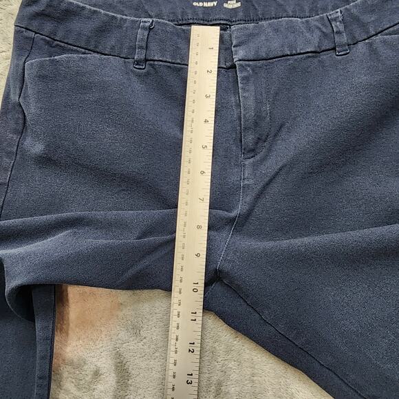 Old Navy Pants Womens 14 Blue Mid Rise Pixie Ankle Stretch Cotton Chino Office - Picture 8 of 11